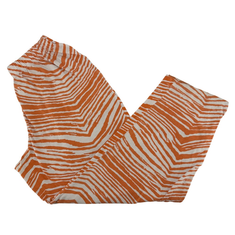 Zubaz Cleveland Browns Pants Mens Large Orange Zebra Print NFL Lounge Trousers
